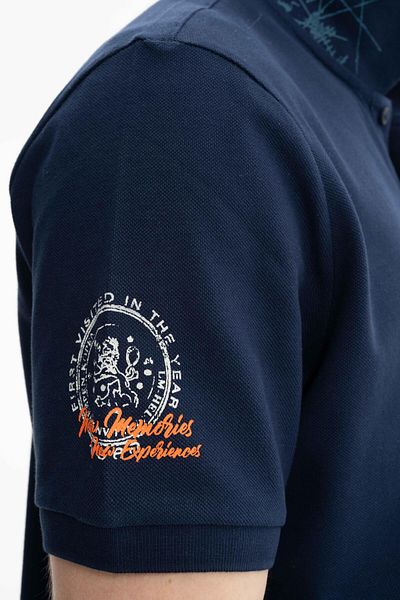 Arma Ανδρικό μπλουζάκι με γιακά πόλο πλεκτό Navy Blue Plus Size Y 27374867201