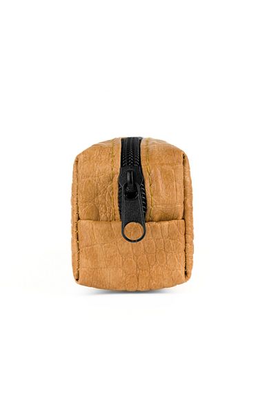 Gözde Proje Artificial Leather Yellow Embossed Patterned Pencil Case