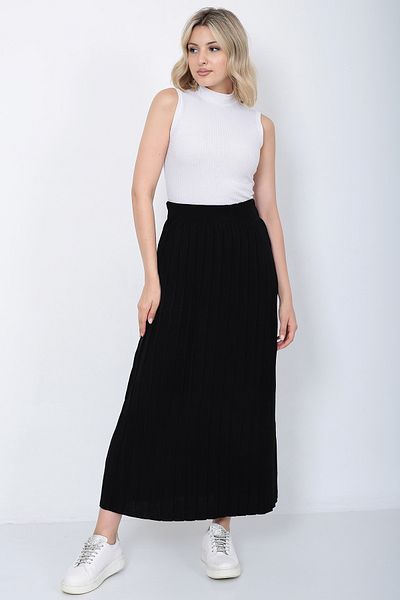 LUGMO Γυναικεία Πλεκτή Φούστα Oversize Μαύρη
