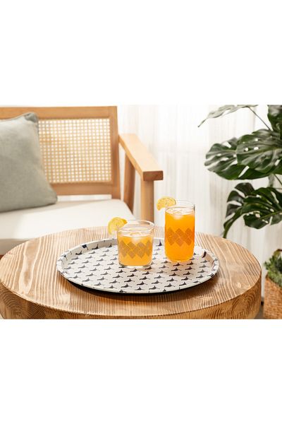 Madame Coco Round Tray Rêve Bleu Oiseau