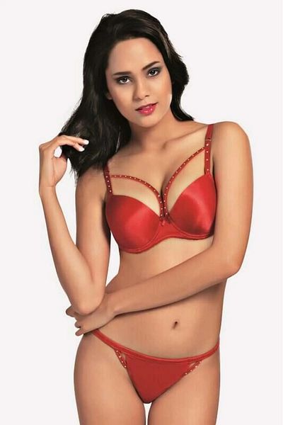 NBB Red Stone Bra Panty Set