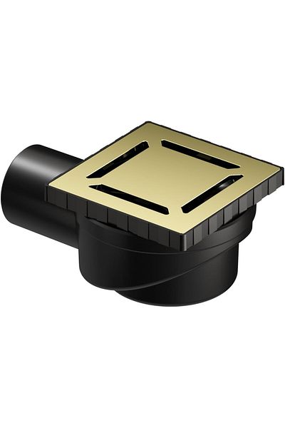 MCreative V-Flow Square5606972 Shower Channel Side Outlet DK 100 Cover Bright Gold