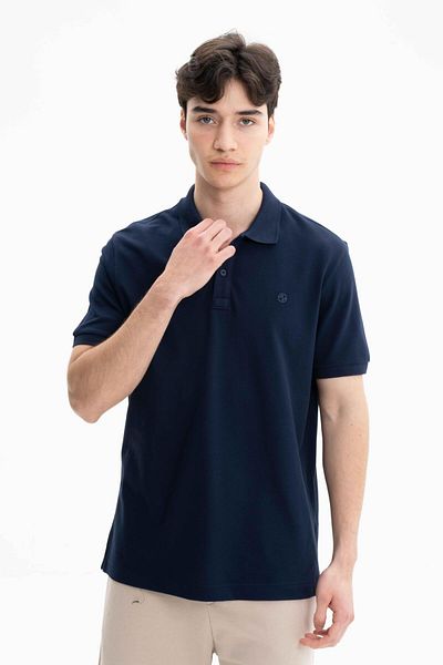 Arma Ανδρικό μπλουζάκι Navy Blue Plus Size 100% βαμβακερό πλεκτό πικέ με λαιμόκοψη Y 27374867101