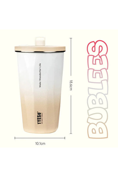 Tyeso Candy Tumbler Vacuum Stainless Steel Thermos 600 ml Black