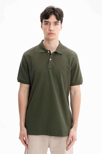 Arma Men's Green Large Size 100% Cotton Knitted Pique Polo Neck T-Shirt Y 27374867101