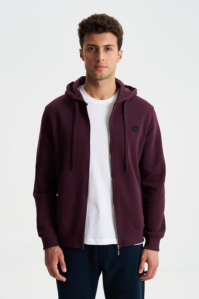 Arma Men's Large Size 3 Thread Hooded Sweatshirt - Full Zip Pocket K 26324801101