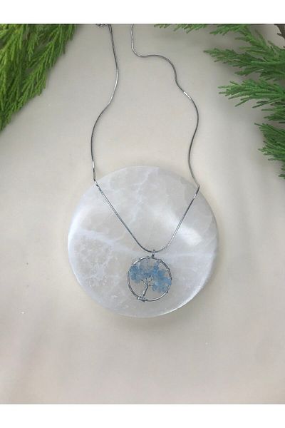 staınless steel Aquamarine Steel Necklace