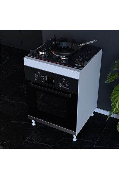 Modilayn ELİT 59,6 x 85 x 56 cm Gömme Ankastre Ocak Ve Fırın Bölmeli Mutfak Dolabı