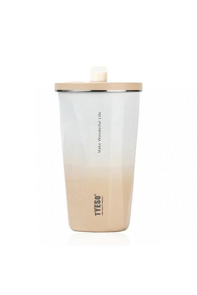 Tyeso Candy Tumbler Vakumlu Paslanmaz Çelik Termos 600 ml Kahverengi