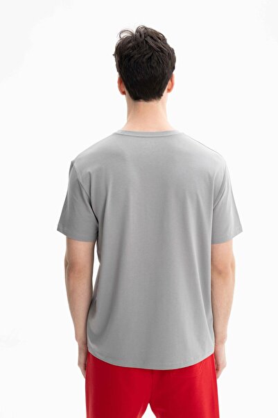 Arma Чоловічий сірий трикотажний футболка з круглим вирізом і велосипедним коміром Y27344471501