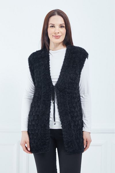 Elçelya Moda Black Soft Bridal Vest - Women's Standard