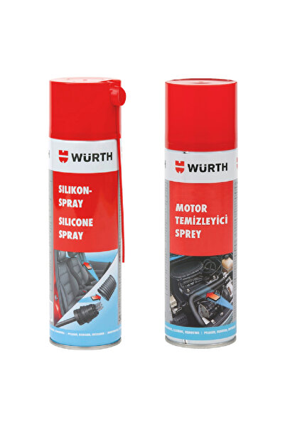 Würth Motor Temizleyici Sprey 500 ml + Silikon Sprey 500 ml