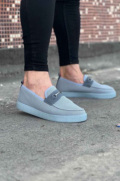 Angoravi Gray Knitwear Ballerina Men's Casual Shoes