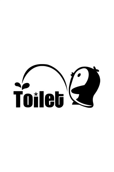 Generic Brand Penguin Toilet Auto Special New Sticker Black 30 X 15 cm