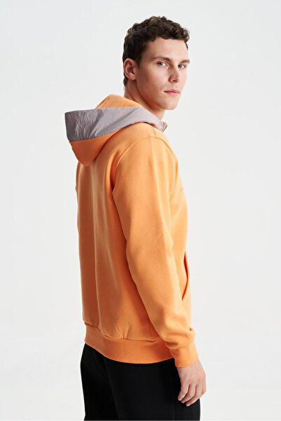 Arma Чоловічий помаранчевий Regular Fit 3 нитковий капюшон з кишенями та капюшоном