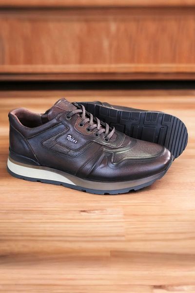 LUGMO Genuine Leather Shoes 1stClass Quality Inner Outer Leather Men's Sneaker Shoes Thermo Brown