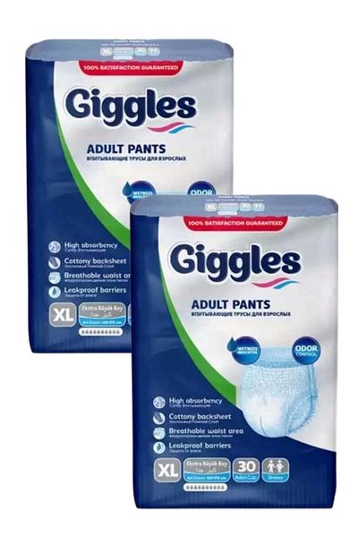 giggles Panty Adult Patient Diapers Extra Large Size XL Size 30 Lu X 2 Pieces