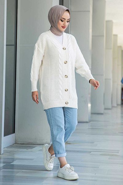 EnModaStyle Women's Winter Hair Knitted Knitwear Cardigan
