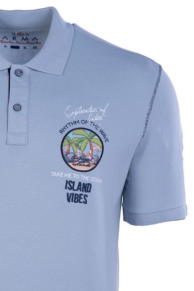 Arma Tricou albastru cu gât polo pentru bărbați Y 21374275101