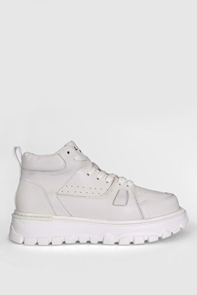 Lufian 111230236 Seth Casual Boğazlı Erkek Deri Sneaker Ayakkabı BEYAZ