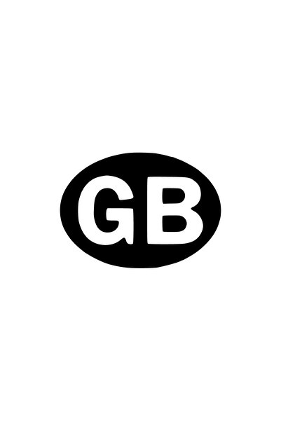 Generic Brand Gb Country Logo Auto Custom New Sticker Black 10 X 7 cm