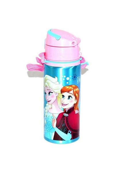 Hakan Çanta Frozen School Water Bottle with Straw Steel Flask 97826 Original