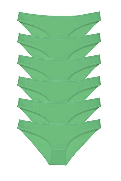 CT STONES 6 Pieces Super Eco Set Lycra Women's Slip Panties Green