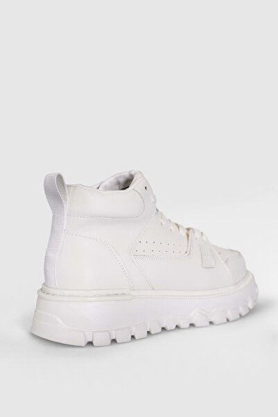 Lufian 111230236 Seth Casual Чоловічі шкіряні кеди з коміром БІЛИЙ