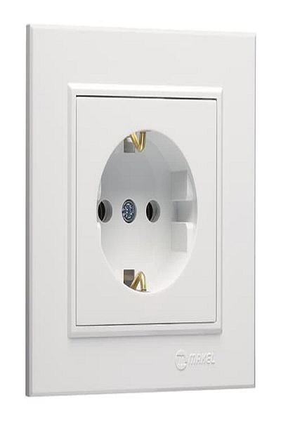 MAKEL Karea Grounded Socket White Module Cover Frame
