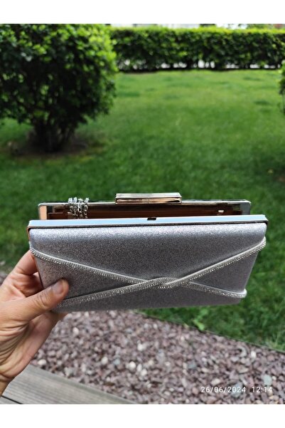 Monalisa Home Stone Detailed Satin Evening Dress Bag - Cross Row