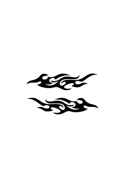Generic Brand Flames Auto custom new sticker Black 40 x 8 cm