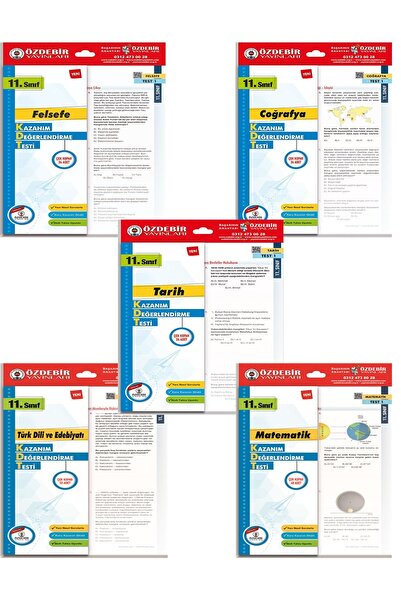 ÖZDEBİR YAYINEVİ ÖZDEBİR YAYINLARI 11. SINIF YAPRAK TEST EŞİT AĞIRLIK (MATEMATİK, TARİH, EDEBİYAT, COĞRAFYA, FELSEFE)