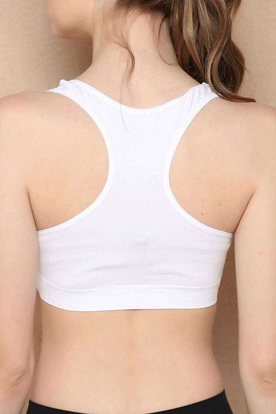Ethab Ticaret Elite Life 777 Model Supported White Sports Bustier - Wide Strap Bra