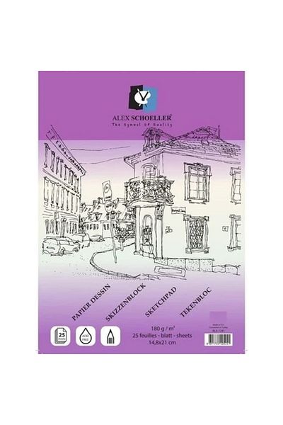 Alex Schoeller Alx.A3 Sketch Block - 180 Gr. 25.Li Spr. Alx7785