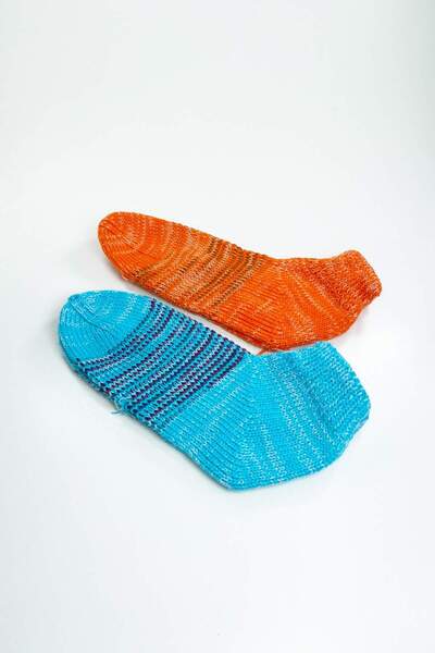 CT STONES 2 Pairs Hand Knitted Winter Stylish Women's Woolen Booties Set 13