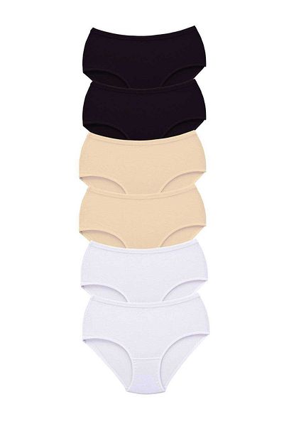 sedustore 6 Pieces Tutku Women's High Waist Bato Thick Rubber Panties S15