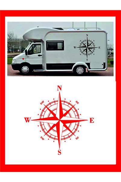 TeOraStore بوصلة اوتوماتيك ملصق جديد حصري 1 قطعة احمر 45*45 سم