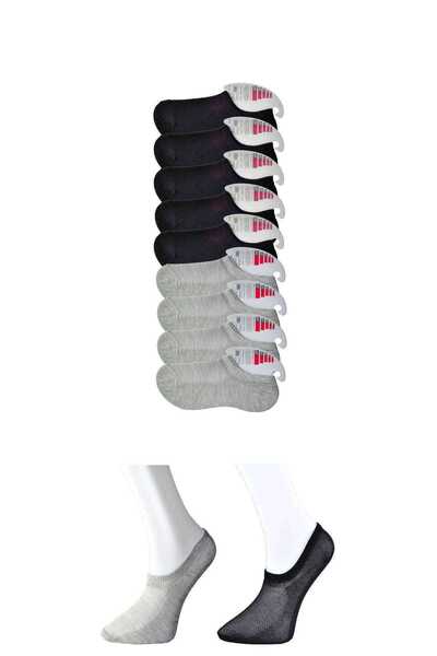OEM جوارب نسائية غير مرئية باللونين الأسود والرمادي، 9 أزواج