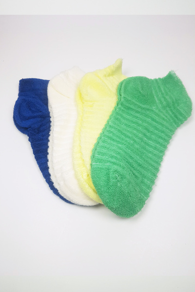 Royaleks Women's Towel Booties Ankle Socks Home Socks 4 Pairs