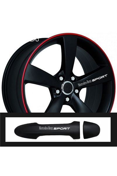 FİXFLEX Custom New Compatible Accessory for Mercedes C Auto Door Handle/Rim Custom New Sticker 10Pcs 10*1.5cm