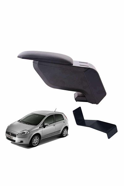 3 Tıkla Fiat Grande Punto 2005 Black Armrest with Steel Legs Without Piercing