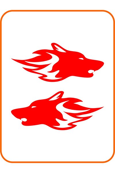 FARKSHP ملصق جديد مخصص لزجاج السيارة بتصميم رأس الذئب قطعتين أحمر يمين ويسار ...