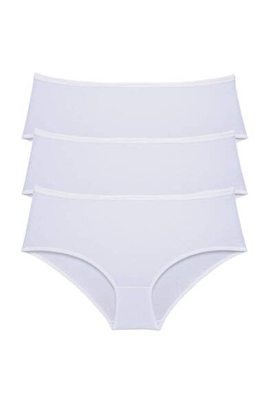 teknoparkx 3 Pieces Women's High Waist Bato Panties White
