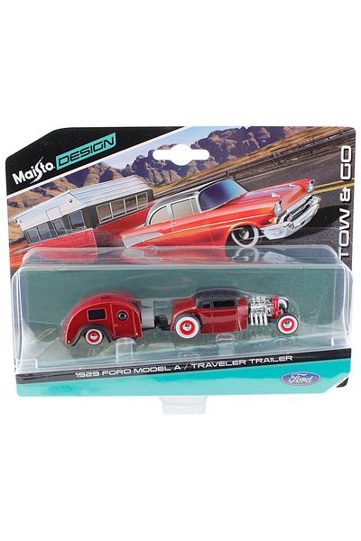 Maisto 1929 Ford Model a / Traveler Trailer 1:64 Toy Car