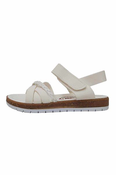 Şirin Bebe Sandale albe pentru fete - Cute Young Comfort Knitted