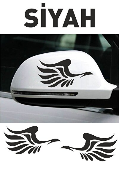 TeOraStore ملصق سيارة جديد خاص بمرآة جانبية للجناح أسود يمين ويسار 2 قطعة 12*...