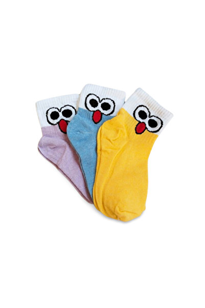 CT STONES Women's Cotton Short Ankle Socks Summer Smiley Face 3 Pairs