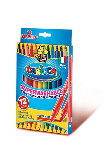 CARIOCA Birello Jumbo - 12 Pack Super Washable Felt Tip Crayons