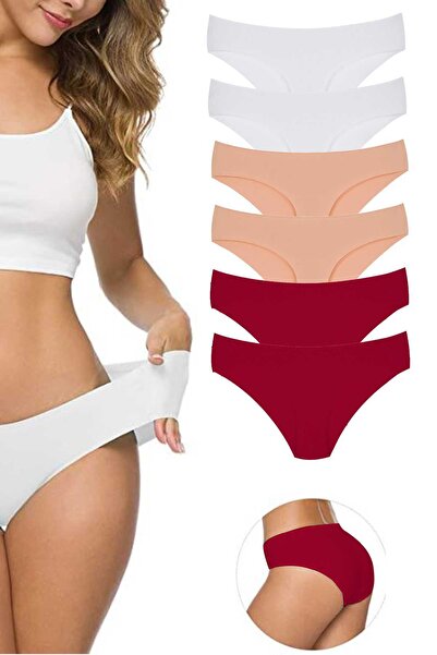 teknoparkx 6 قطع سراويل داخلية نسائية مرنة بدون علامات مقطوعة بالليزر S10