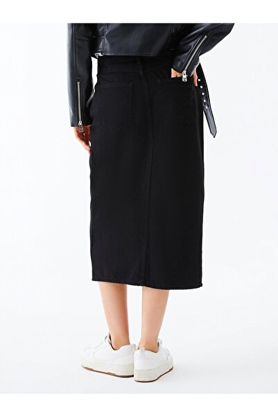 Ltb Irene Yırtmaçlı Midi Τζιν Φούστα